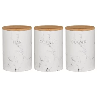 B&M Marble Effect Kitchen Canisters 3pc - Image 3
