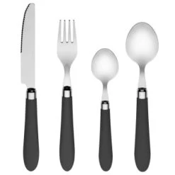 B&M Soft Touch Cutlery Set 16pc - Grey