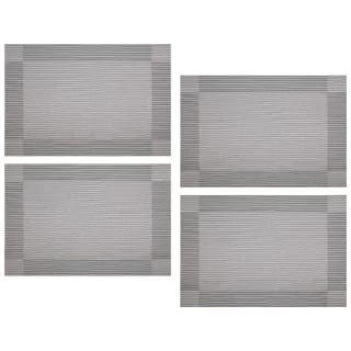 B&M Metallic Woven Placemats - Silver 4pk - Image 2