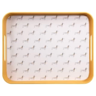 B&M Sausage Dog Bamboo Tray With Handles - Ochre - Image 2