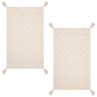 B&M Homestead Embossed Tea Towels With Tassels 2pk - Natural - Image 3