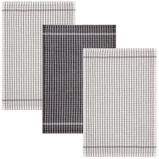 B&M Grey Check Tea Towels 3pk - Image 2