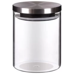 B&M Small Glass Cannister With Stainless Steel Lid