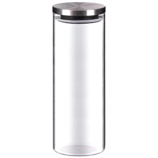 B&M Large Glass Cannister With Stainless Steel Lid