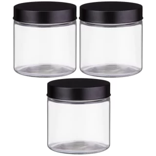 Set Of 3 Jars With Black Lids - Image 3