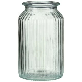 B&M Large Ribbed Glass Jar With Wooden Lid - Image 3