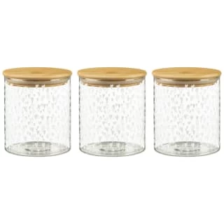 B&M Printed Glass Bamboo Storage Jars 3pc - Image 4